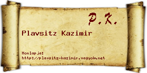 Plavsitz Kazimir névjegykártya